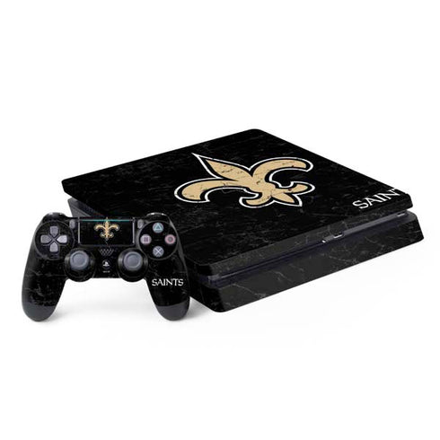 NFL New Orleans Saints Distressed PS4 Slim Bundle Skin